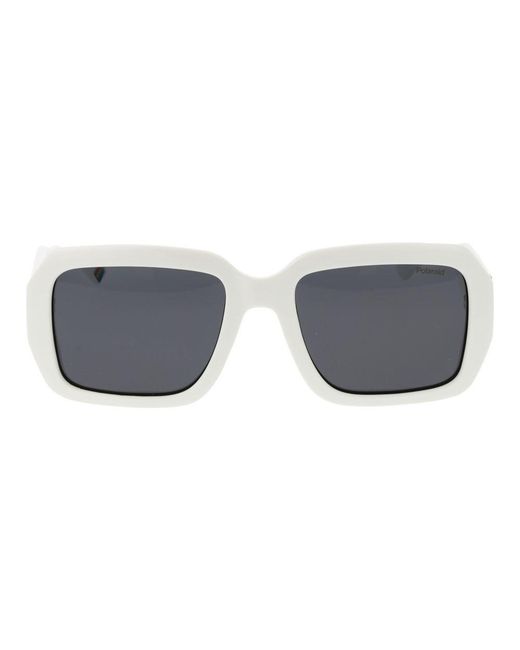 Polaroid Gray White Plastic Sunglasses