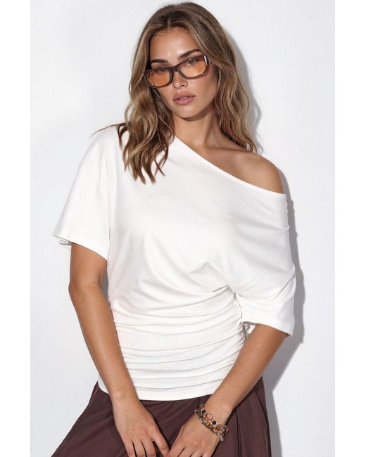 Busem Boothals Jersey Blouse in het White