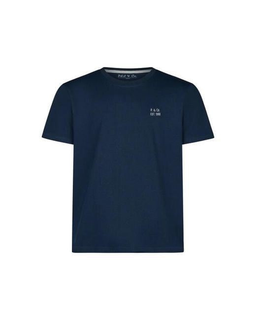 Phil & Co. Berlin Essential Pyjama Set Korte Mouw Donkerblauw/Grijs in het Blue voor heren