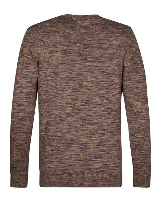 Petrol Industries Gemêleerde Trui Met Ronde Hals Stonegate in het Brown voor heren