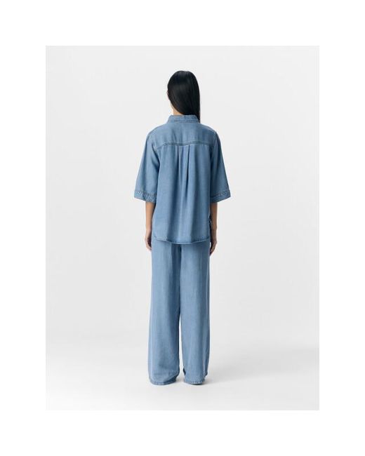 Object Objframe 2/4 Re Denim Top Noos in het Blue