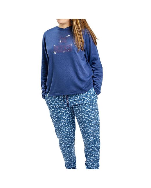 Munich Winterpyjama Met Lange Mouwen Mudp0200 in het Blue