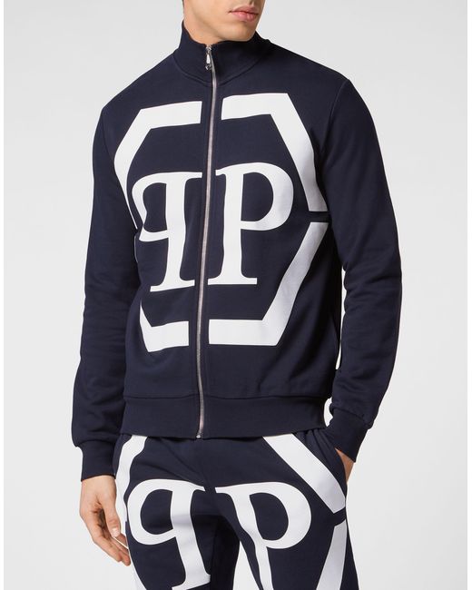 Philipp Plein Jogging Jacket Hexagon in het Blue voor heren