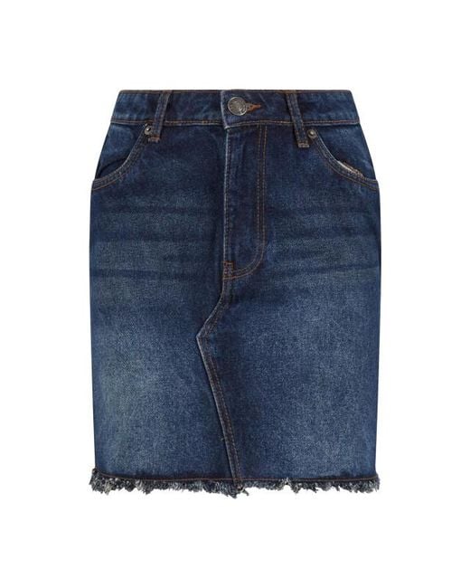 Urban Classics Denim Zware Minirok in het Blue