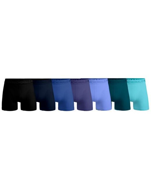 MUCHACHOMALO 7-Pack Boxer Shorts Solid in het Blue voor heren