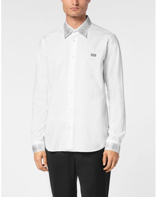 Philipp Plein Overhemd Slim Fit in het White voor heren