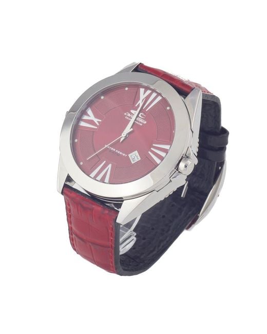 Chronotech Pink Black Leather Watch for men