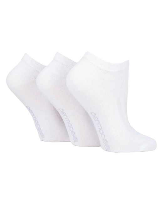 Permacool White Breathable Anti Sweat Trainer Quarter Socks For Hot Weather