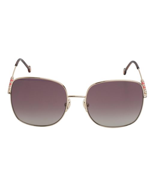 Carolina Herrera Purple Ch0035S Square Metal Sunglasses For