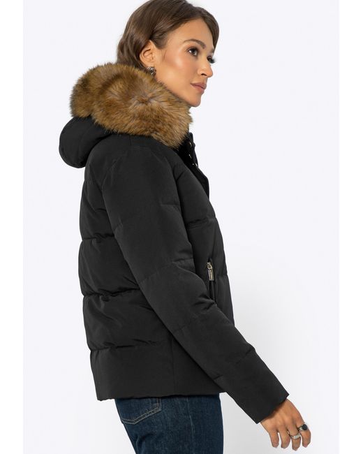 Wittchen Donsjack Met Bont Capuchon in het Black