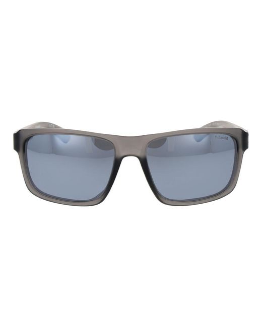 Polaroid Blue Gray Plastic Sunglasses for men