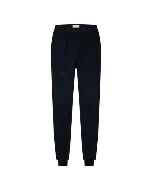 Phil & Co. Berlin Winter Pyjama Set Lang Badstof Donker Gestreept in het Blue voor heren