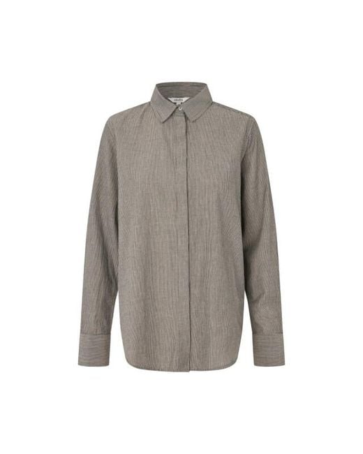 Mbym Dalinna-Shirt Java Stripe in het Gray