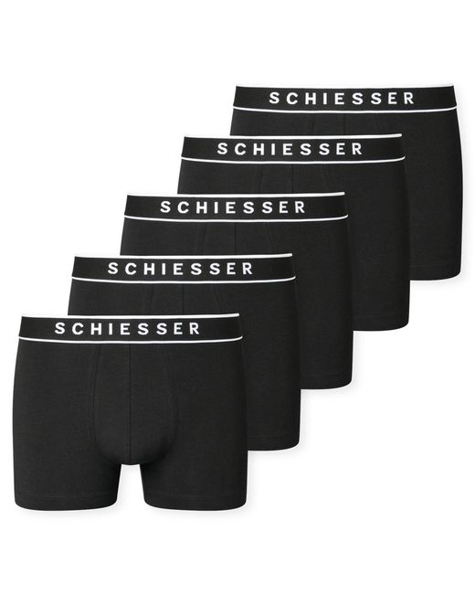 Schiesser 5Pack Shorts in het Black voor heren