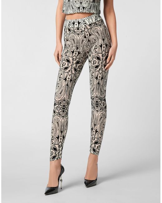 Philipp Plein Tulle Leggings Gothic Plein in het Gray