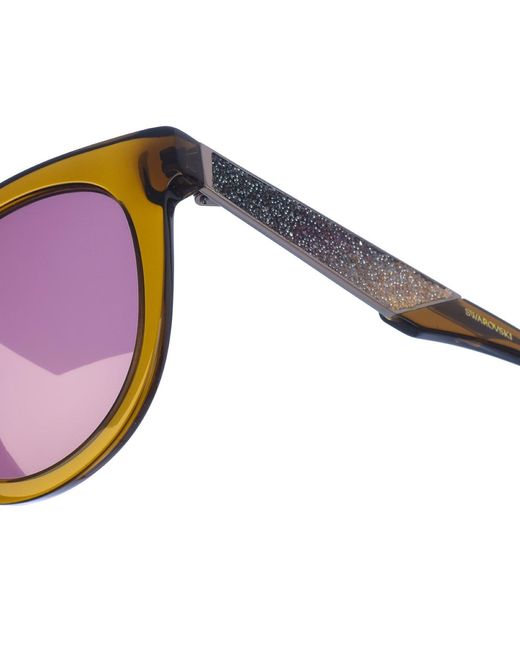 Swarovski Metalen Zonnebril Met Ovale Vorm Sk0126S in het Purple