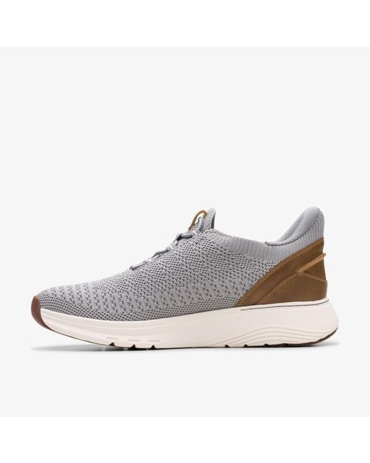 Clarks Gray Motion Trek Lo Knit Trainers for men