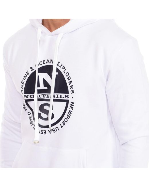 North Sails Hoodie 9022980 in het White voor heren