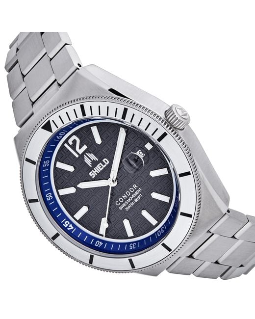 Shield Condor Armbanduhr Mit Datum in Blue für Herren