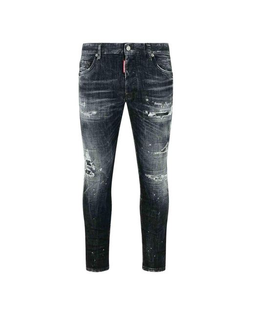 DSquared² Blue Rocky Mountains Wash Skater Jeans for men