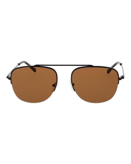 Champion Brown Gold Metal Sunglasses for men