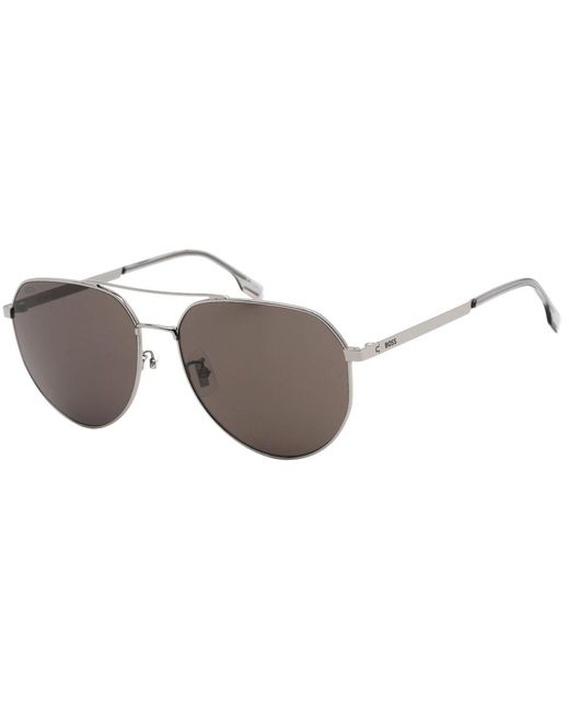 Boss Ruthenium Frame Grijze Lens Zonnebril in het Gray voor heren