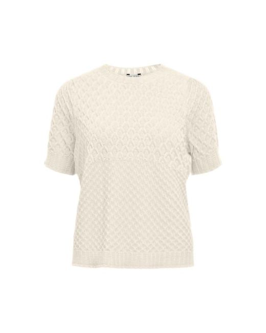 Object Objnoa S/S Re Knit Pullover Noos in het Natural