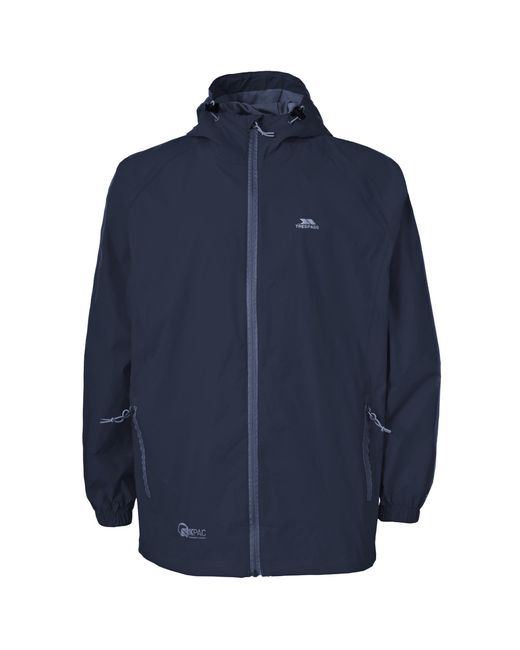 Trespass Blue Adults Qikpac Packaway Waterproof Jacket for men