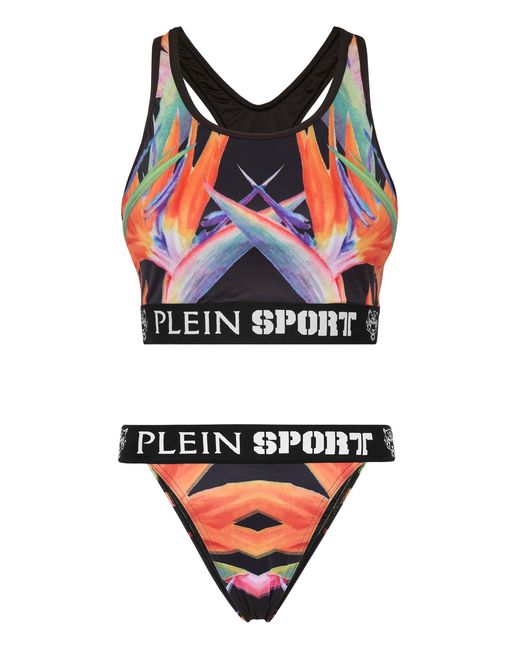 Philipp Plein Bikini Flowers in het Brown