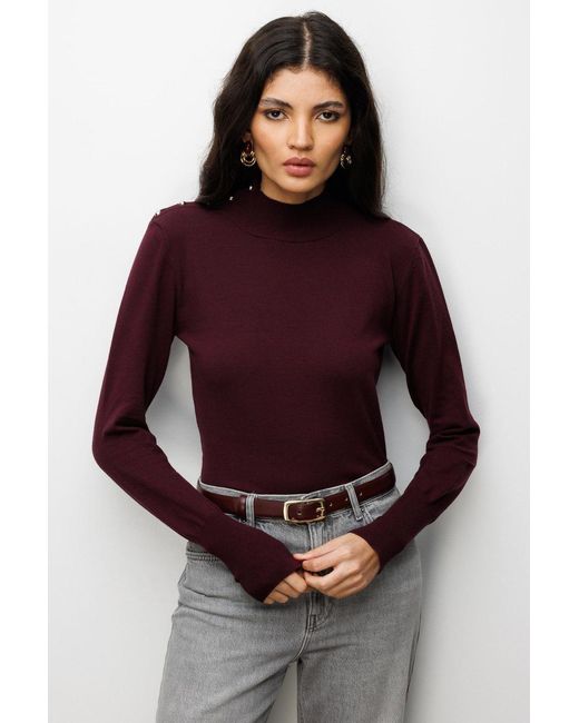 MixRay Red Turtleneck Strickpullover