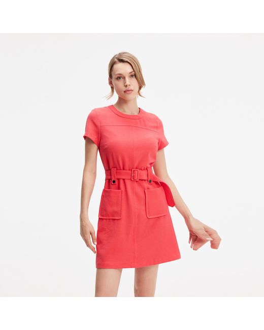 Smart & Joy Patch -Zakken Korte Jurk in het Red
