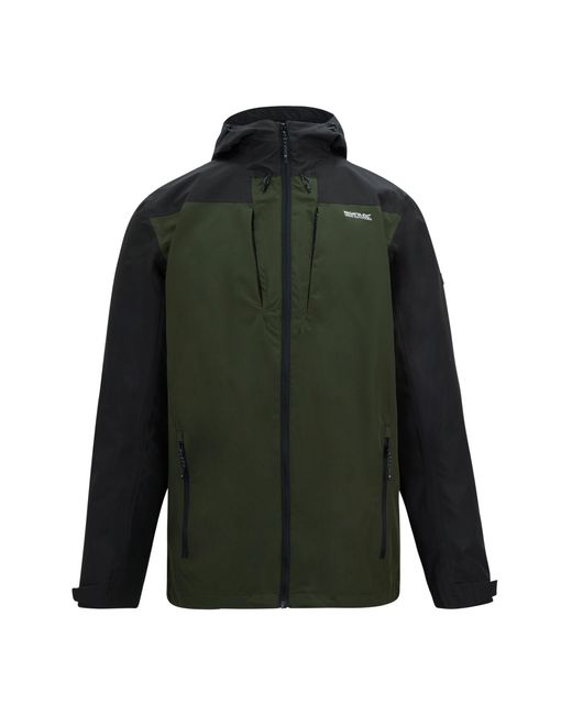 Regatta Green Calderdale Colour Block Waterproof Jacket for men