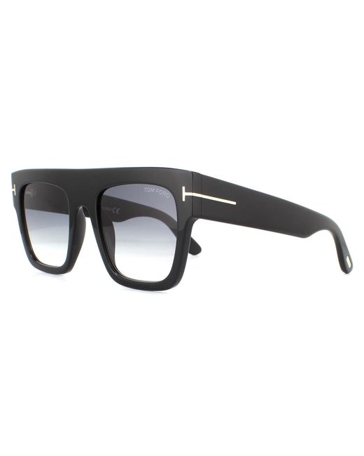 Tom Ford Zonnebril Renee Ft0847 01B Glanzend Grijs Smoke Verloop in het Black