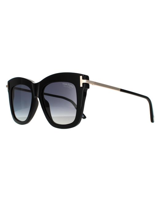 Tom Ford Zonnebril Dasha Ft0822 01D Glansende Zwarte Rookgradiënt Gepolariseerd in het Black