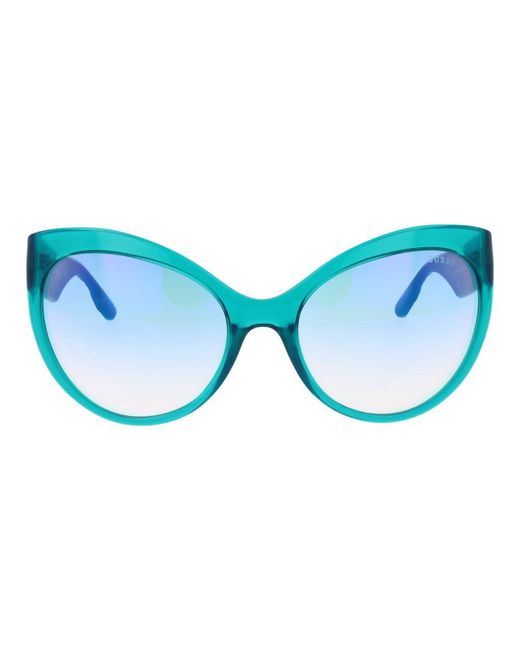 Guess Blue Stainless Steel Sunglasses