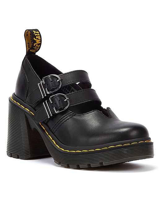 Dr. Martens Eviee Sendal Leren Mary Jane Schoenen Met Hak in het Black