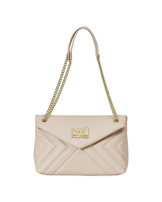 Roberto Cavalli Natural Shoulder Bag With Chain Strap Cchb0196