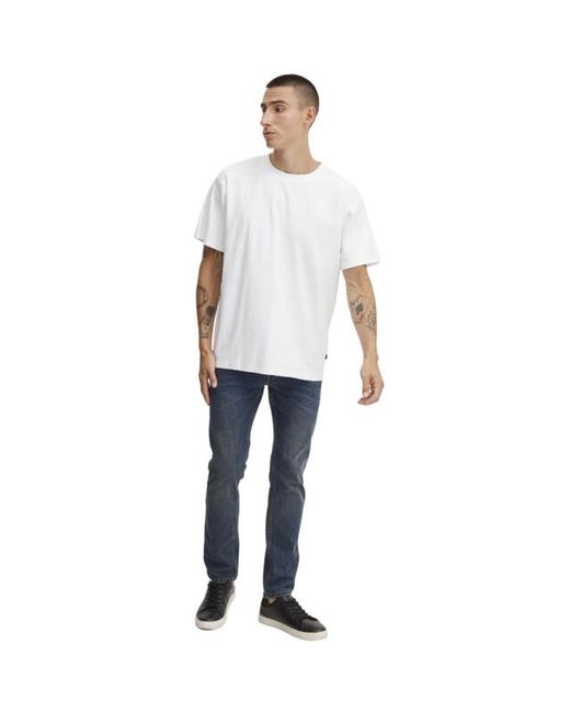Solid Solid Casual T-Shirt in het White voor heren