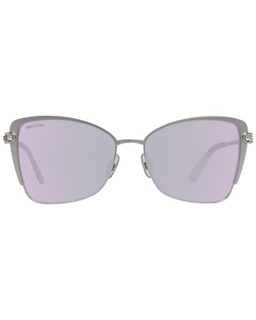 Swarovski Metalen Zonnebril Met Rechthoekige Vorm Sk0314 in het Brown