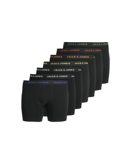 Jack & Jones Plus Size Boxershorts Trunks Jacbasic 7-Pack in het Black voor heren