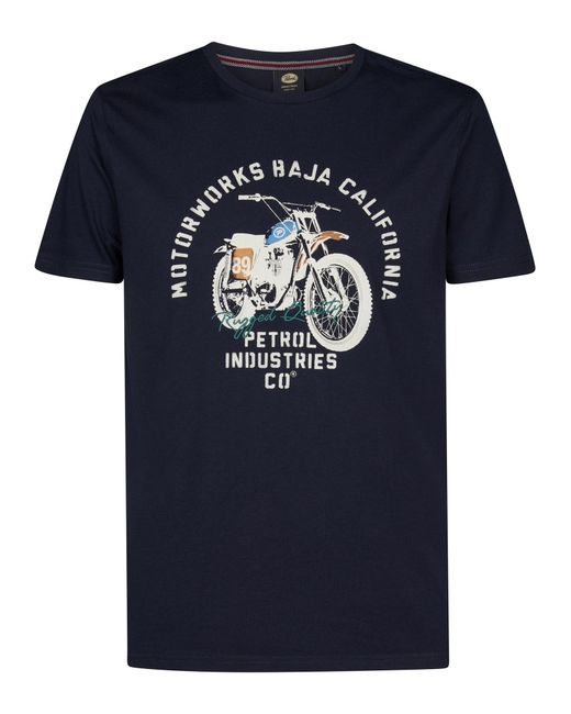 Petrol Industries T-Shirt Met Print Fumarola in het Blue voor heren