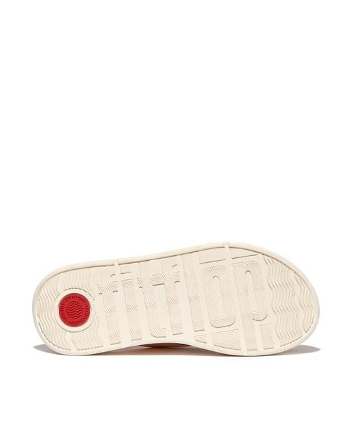 Fitflop F-Mode Leather Flatform Toe-Post Sandals in het Pink
