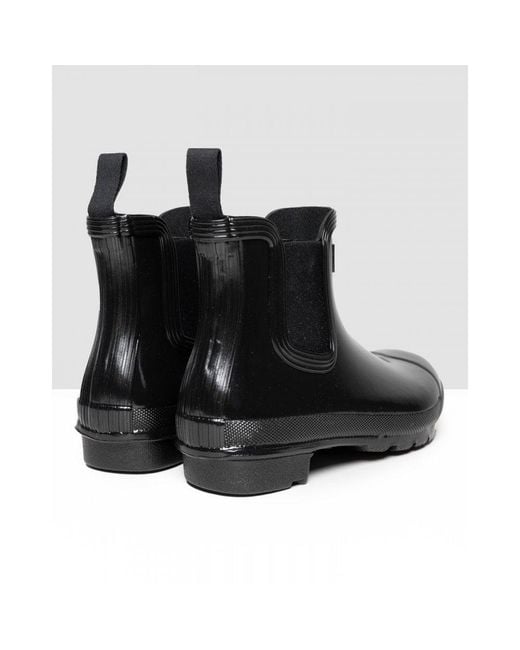 Hunter Black Original Chelsea Gloss Boots