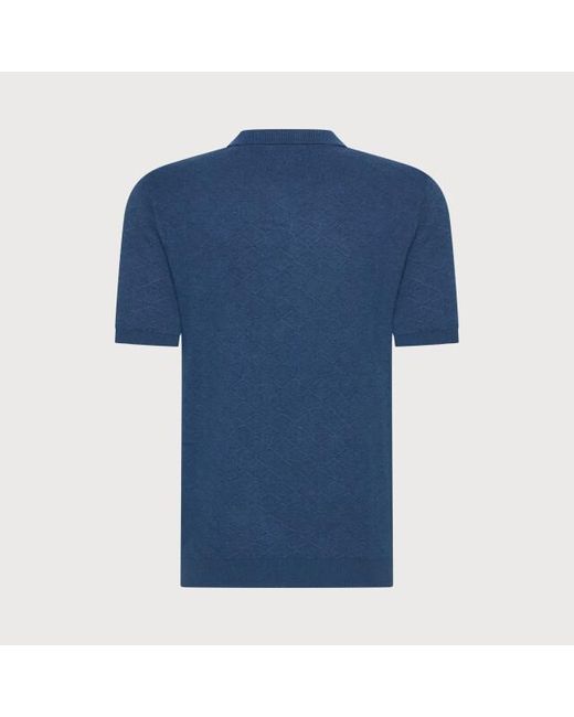 BLUE INDUSTRY De Structuurbreisel Polo in het Blue voor heren
