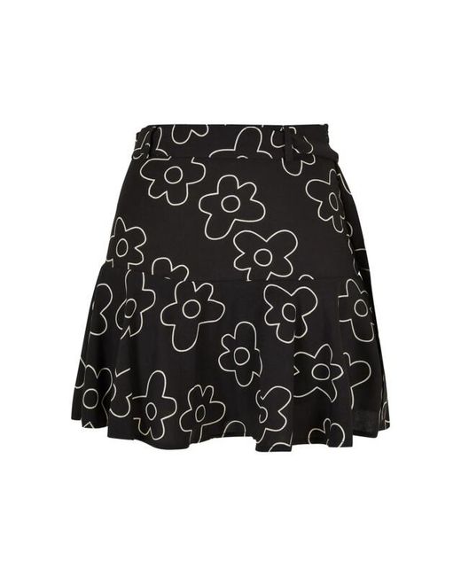 Urban Classics Bloem Mini Skort in het Black