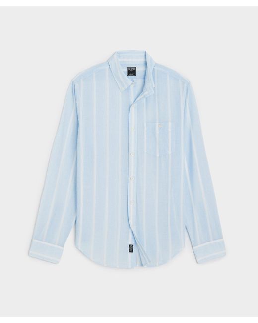 Todd Snyder Blue Slim Fit Summerweight Favorite Shirt In Sky Awning Stripe for men