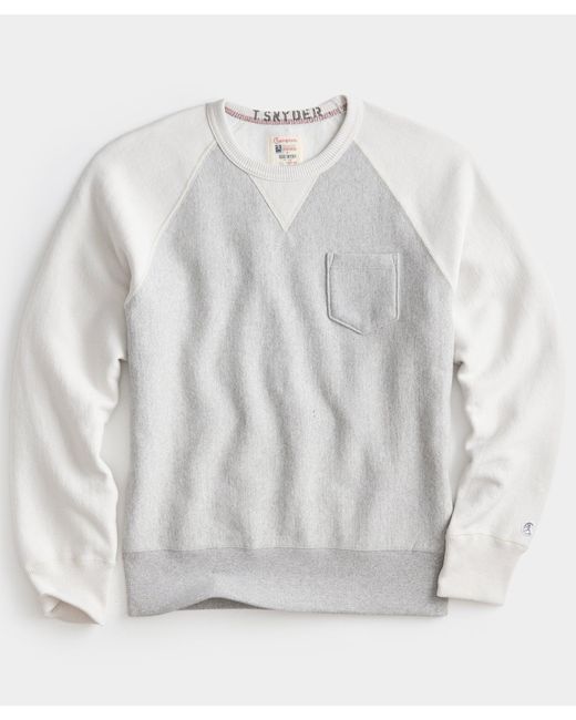 Todd Snyder White Colorblock Pocket Sweatshirt for men