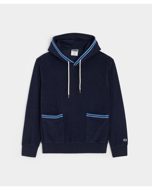 Todd Snyder Blue Tipped Terry Popover Hoodie for men