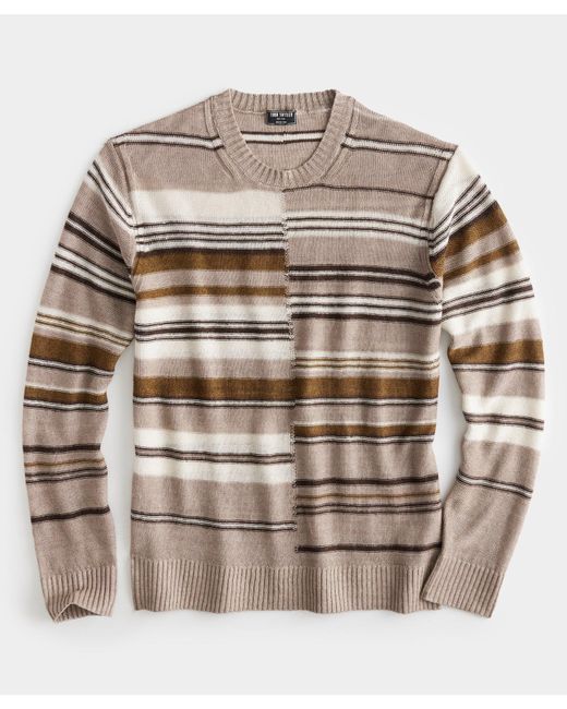 Todd Snyder Brown Linen Split-stripe Sweater for men