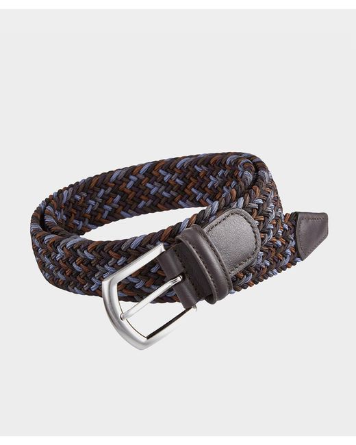 Andersons Blue Stretch Woven Belt In Navy Mix for men